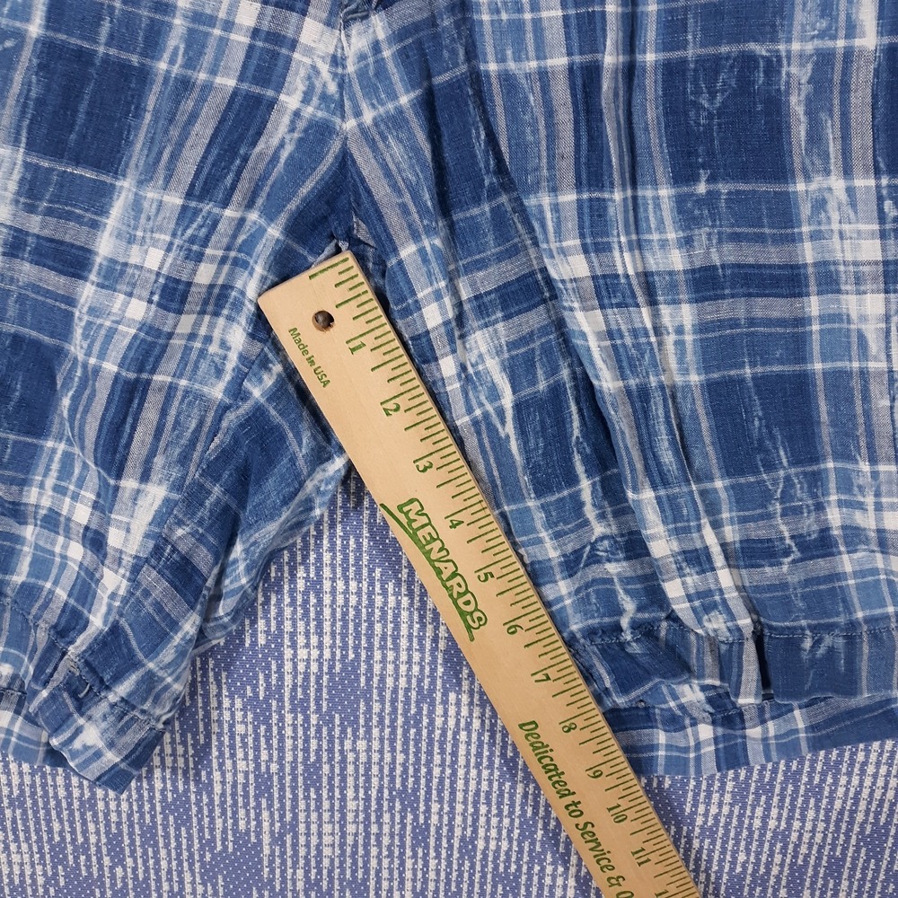 Polo Ralph Lauren Linen Shorts Mens 34 x 8 Classic Fit Madras Plaid Blue - Picture 10 of 14
